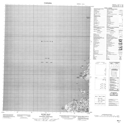 Echo Bay Topographic Paper Map 086L01 at 1:50,000 scale