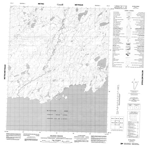 Blood Creek Topographic Paper Map 086L07 at 1:50,000 scale