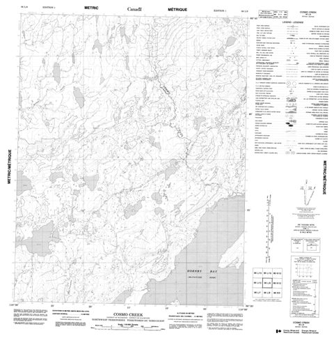 Cosmo Creek Topographic Paper Map 086L09 at 1:50,000 scale