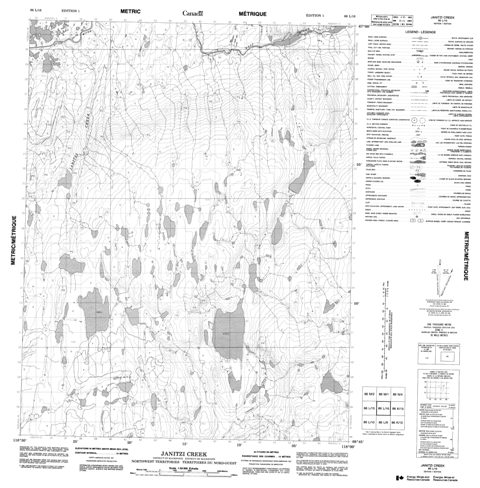 Janitzi Creek Topographic Paper Map 086L16 at 1:50,000 scale