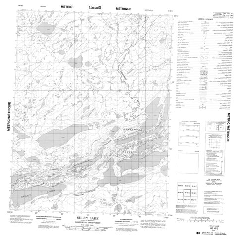 Sulky Lake Topographic Paper Map 086M03 at 1:50,000 scale