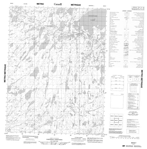 No Title Topographic Paper Map 086M07 at 1:50,000 scale
