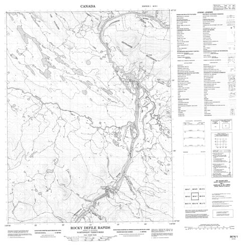 Rocky Defile Rapids Topographic Paper Map 086N01 at 1:50,000 scale