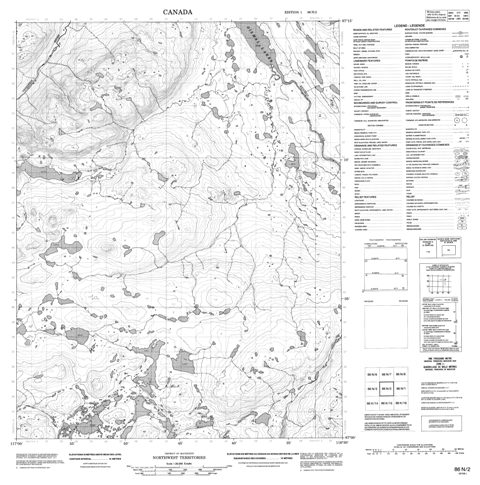 No Title Topographic Paper Map 086N02 at 1:50,000 scale