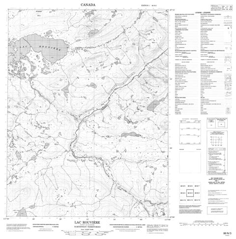 Lac Rouviere Topographic Paper Map 086N03 at 1:50,000 scale