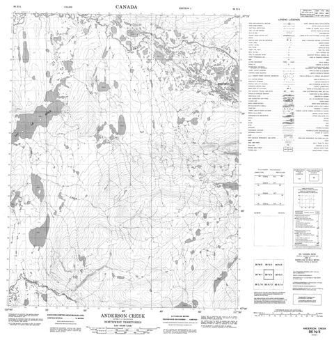 Anderson Creek Topographic Paper Map 086N04 at 1:50,000 scale