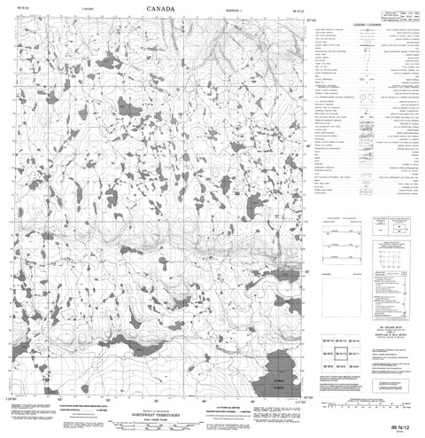 No Title Topographic Paper Map 086N12 at 1:50,000 scale