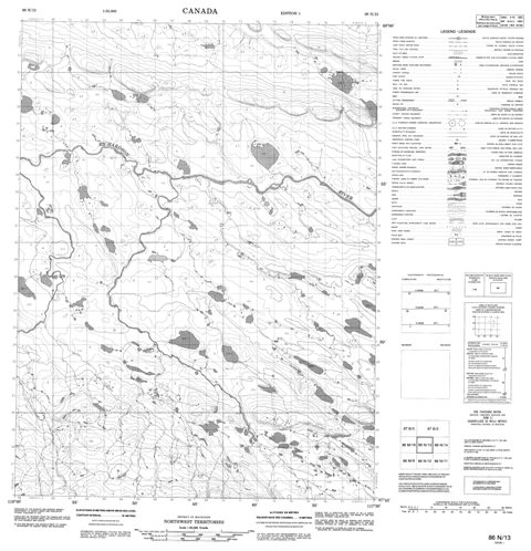 No Title Topographic Paper Map 086N13 at 1:50,000 scale