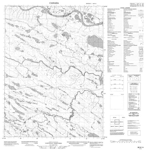 No Title Topographic Paper Map 086N14 at 1:50,000 scale