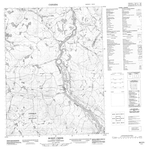 Burnt Creek Topographic Paper Map 086O05 at 1:50,000 scale