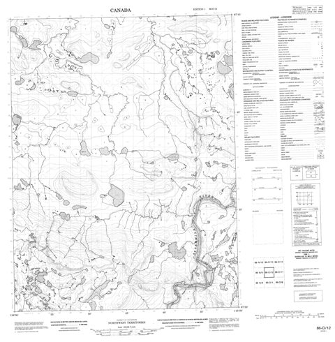No Title Topographic Paper Map 086O12 at 1:50,000 scale