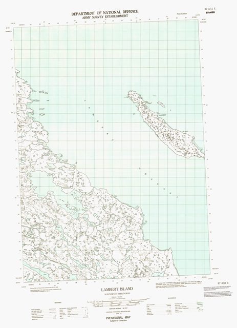 Lambert Island Topographic Paper Map 087A11E at 1:50,000 scale