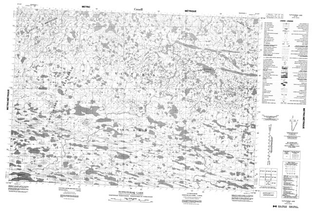Tuttuturaq Lake Topographic Paper Map 087D07 at 1:50,000 scale