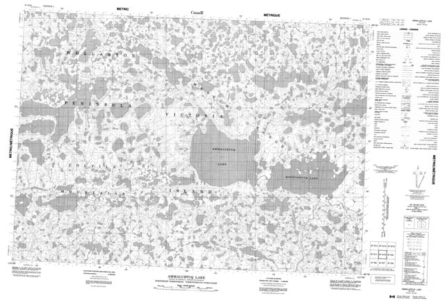 Ammalurtuq Lake Topographic Paper Map 087D10 at 1:50,000 scale
