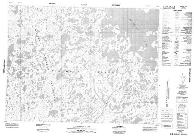 Tahiryuak Lake Topographic Paper Map 087E16 at 1:50,000 scale