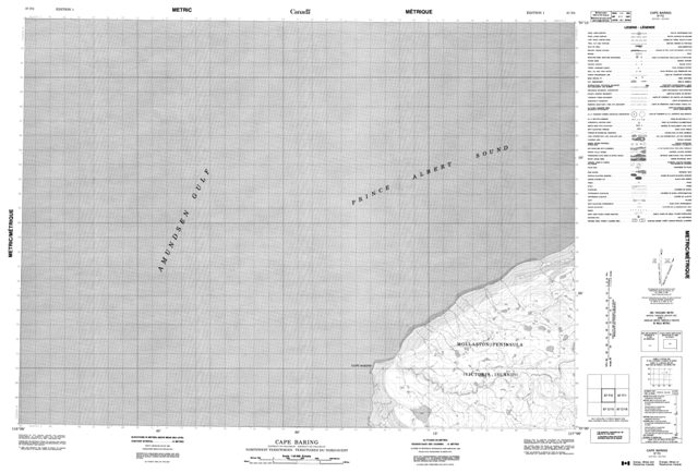 Cape Baring Topographic Paper Map 087F02 at 1:50,000 scale