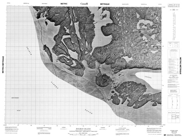 Holman Island Topographic Paper Map 087F10 at 1:50,000 scale