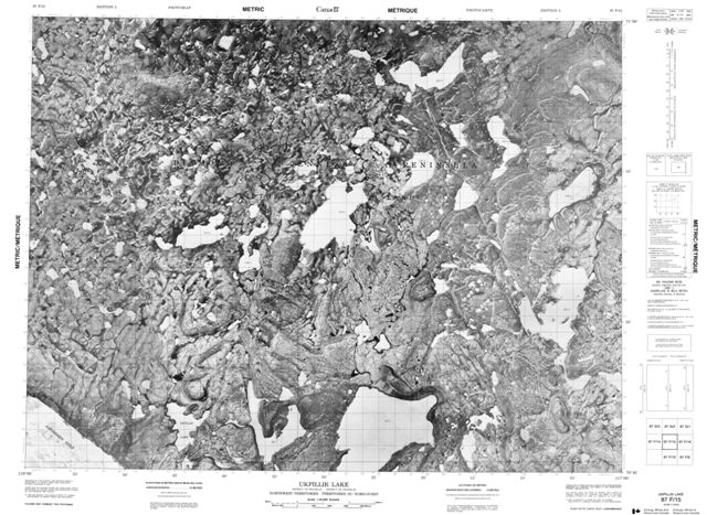 Ukpillik Lake Topographic Paper Map 087F15 at 1:50,000 scale