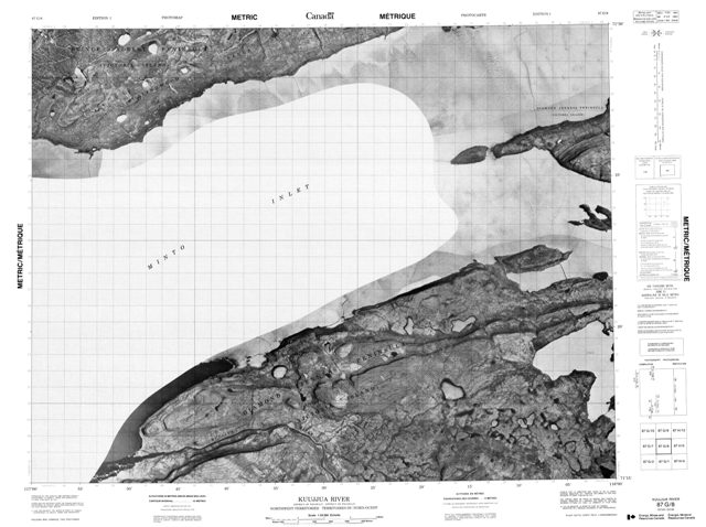 Kuujjua River Topographic Paper Map 087G08 at 1:50,000 scale