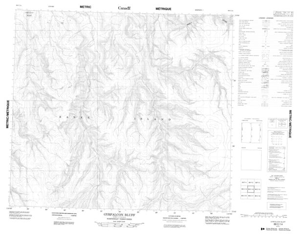 Gyrfalcon Bluff Topographic Paper Map 088C14 at 1:50,000 scale