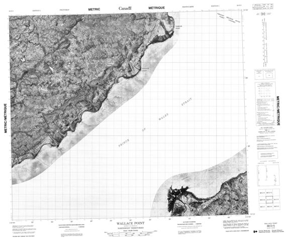 Wallace Point Topographic Paper Map 088D05 at 1:50,000 scale
