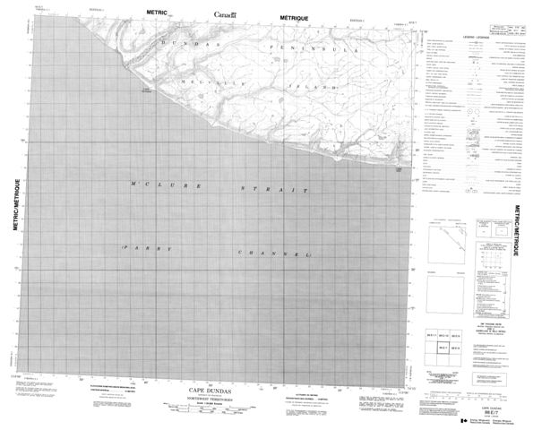 Cape Dundas Topographic Paper Map 088E07 at 1:50,000 scale
