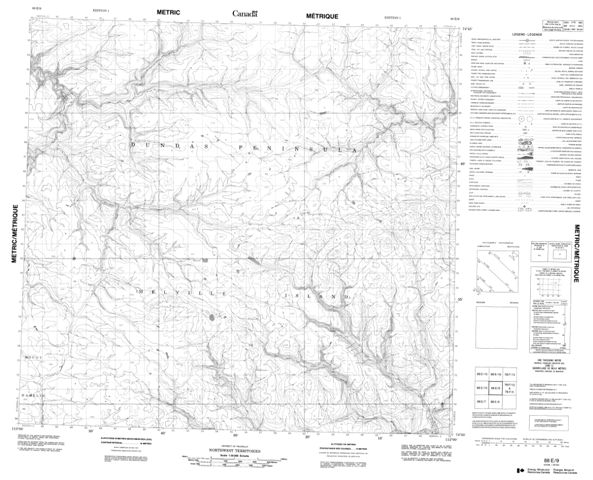 No Title Topographic Paper Map 088E09 at 1:50,000 scale