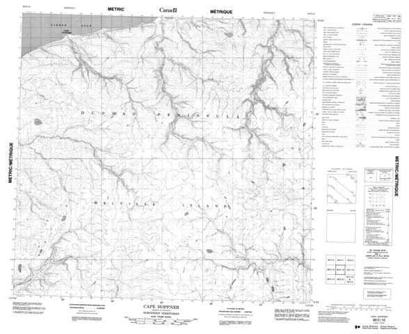Cape Hoppner Topographic Paper Map 088E16 at 1:50,000 scale