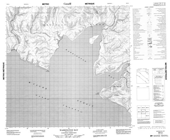 Warrington Bay Topographic Paper Map 088G01 at 1:50,000 scale