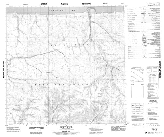 Giddy River Topographic Paper Map 088G08 at 1:50,000 scale