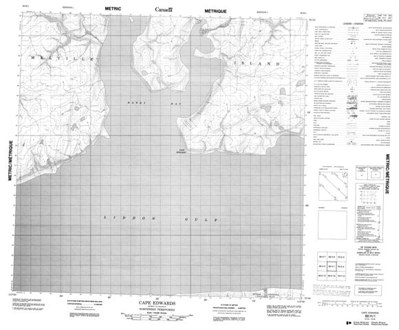 Cape Edwards Topographic Paper Map 088H01 at 1:50,000 scale