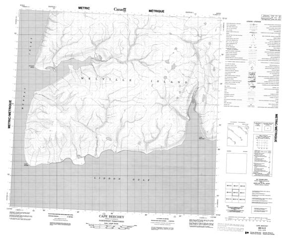 Cape Beechey Topographic Paper Map 088H02 at 1:50,000 scale