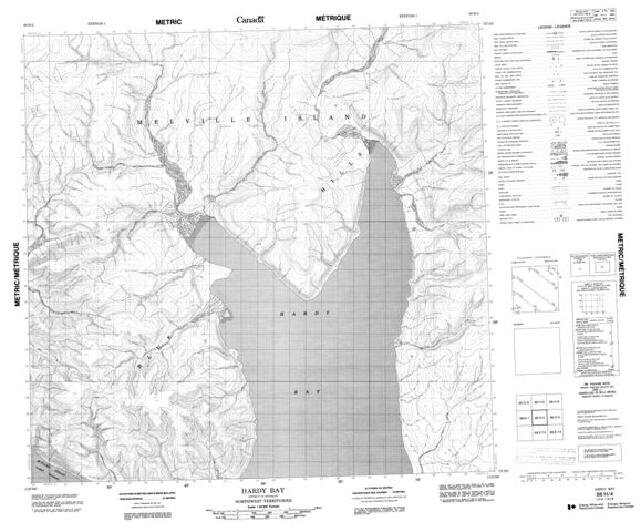 Hardy Bay Topographic Paper Map 088H04 at 1:50,000 scale
