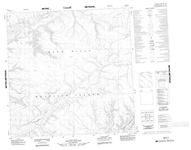 No Title Topographic Paper Map 088H11 at 1:50,000 scale