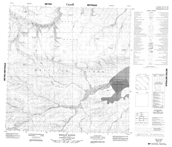 Raglan Range Topographic Paper Map 088H16 at 1:50,000 scale