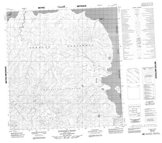 Cleverly Point Topographic Paper Map 089A06 at 1:50,000 scale