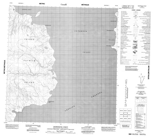 Snowpatch Point Topographic Paper Map 089B06 at 1:50,000 scale