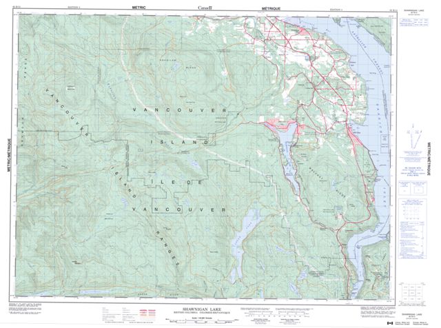 Shawnigan Lake Topographic Paper Map 092B12 at 1:50,000 scale