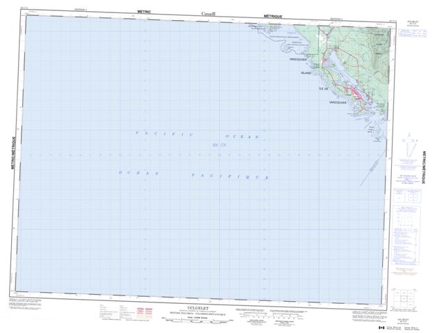 Ucluelet Topographic Paper Map 092C13 at 1:50,000 scale