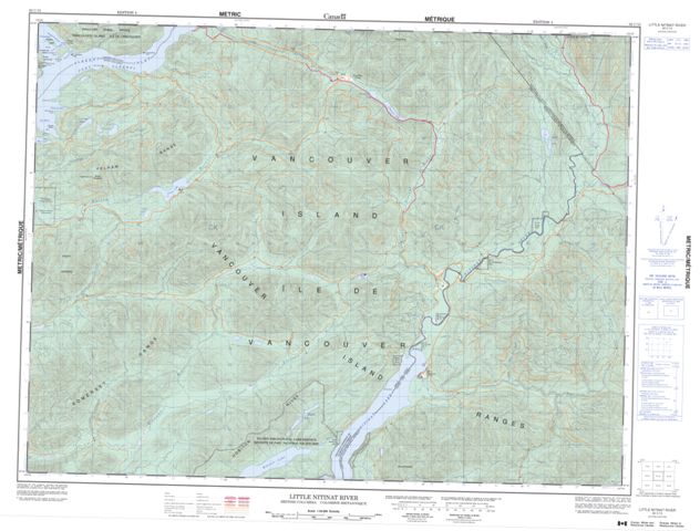Little Nitinat River Topographic Paper Map 092C15 at 1:50,000 scale