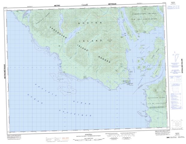 Nootka Topographic Paper Map 092E10 at 1:50,000 scale