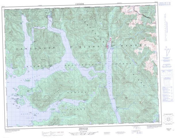Zeballos Topographic Paper Map 092E15 at 1:50,000 scale