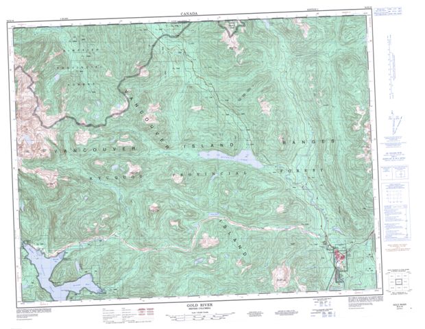 Gold River Topographic Paper Map 092E16 at 1:50,000 scale