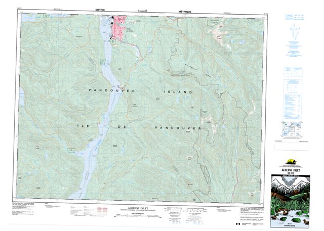 Alberni Inlet Topographic Paper Map 092F02 at 1:50,000 scale