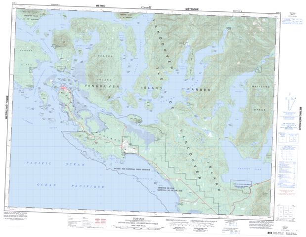 Tofino Topographic Paper Map 092F04 at 1:50,000 scale