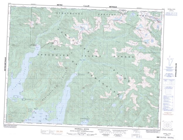 Bedwell River Topographic Paper Map 092F05 at 1:50,000 scale