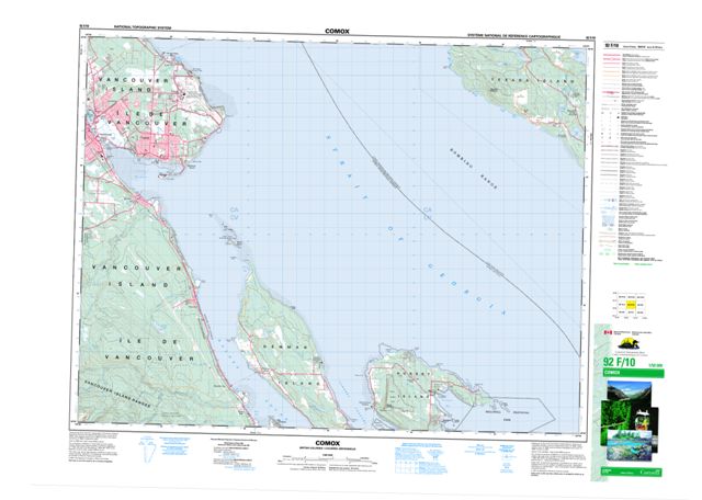 Comox Topographic Paper Map 092F10 at 1:50,000 scale