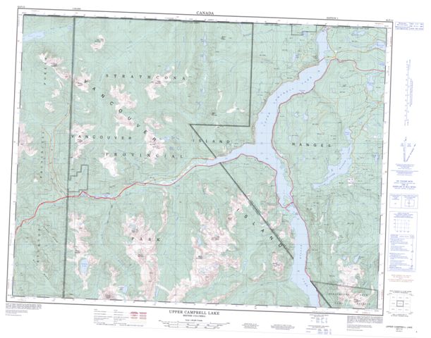 Upper Campbell Lake Topographic Paper Map 092F13 at 1:50,000 scale