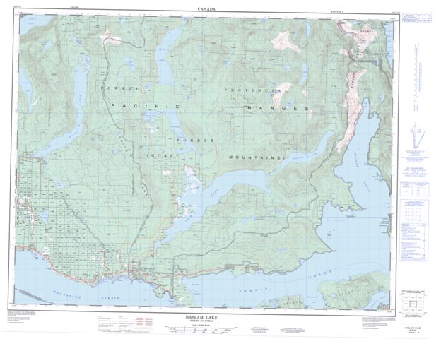 Haslam Lake Topographic Paper Map 092F16 at 1:50,000 scale