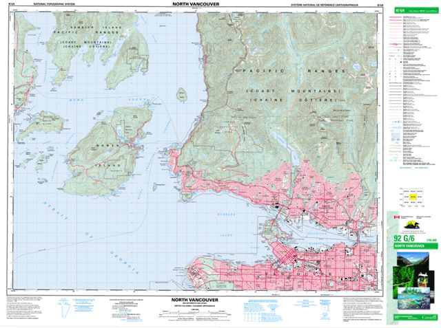 North Vancouver Topographic Paper Map 092G06 at 1:50,000 scale